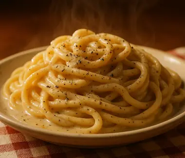 Cacio e pepe cremosa con pecorino romano